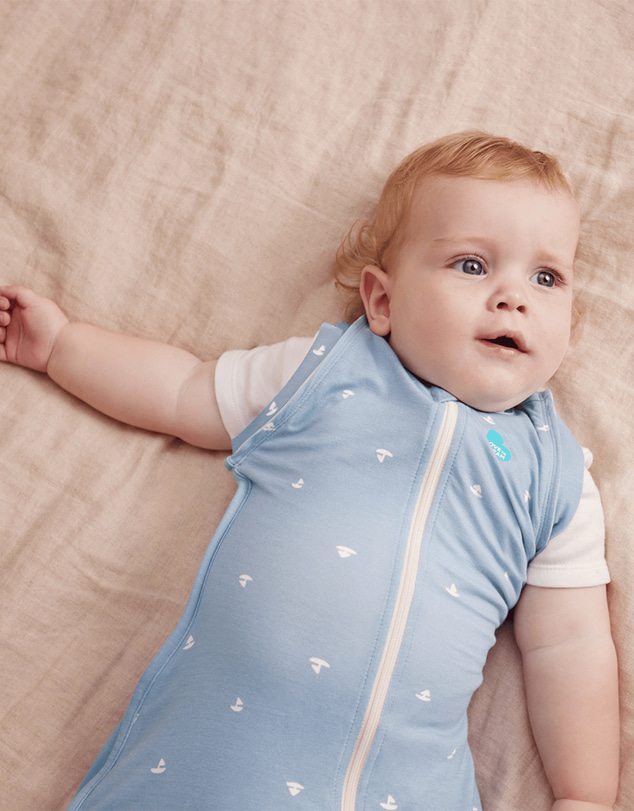 Love to Dream - Swaddle Up™ Transition Bag 1.0 TOG Viscose From Bamboo Boats Mist Blue