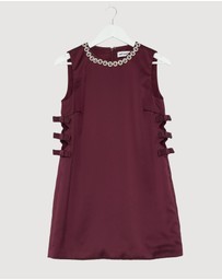 Revibe - Repaired Self Portrait Satin Cut Out Mini Dress - AU 10