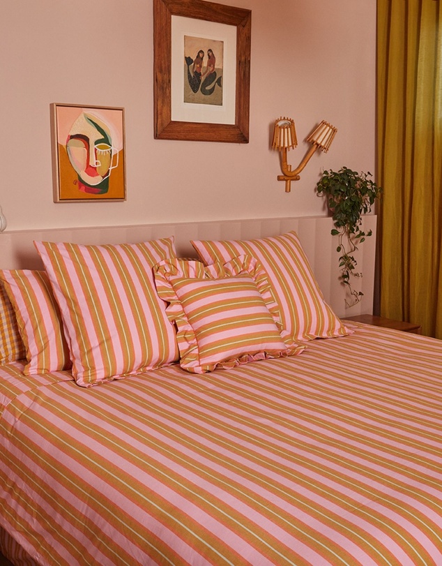 Mosey Me - Sunrise Stripe Ruffle Cushion