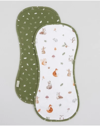 Living Textiles - 2 Pack Organic Burp Cloths - Fox & Friends