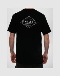 Killer Speed Co. - Killer Speed Co. Men Lockup Cotton Tshirt Relaxed Fit Crew Neck Black 