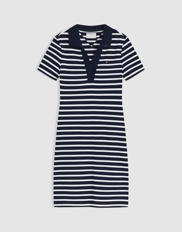 Tommy Hilfiger - Slim Open V-Neck Polo Dress