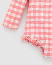 Purebaby - Printed Frilly Long Sleeve Swimsuit- Kids-Babies