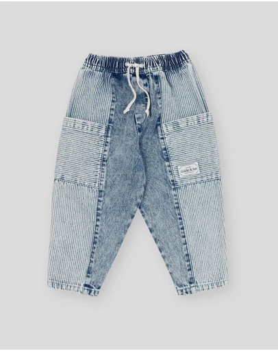 Goldie + Ace - Kit Pinstripe Denim Pocket Pants - ICONIC EXCLUSIVE - Babies-Kids