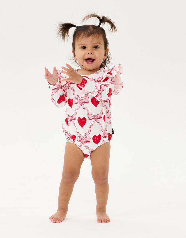 Rock Your Baby - Wild At Heart Long Sleeve Frill Bubble Bodysuit