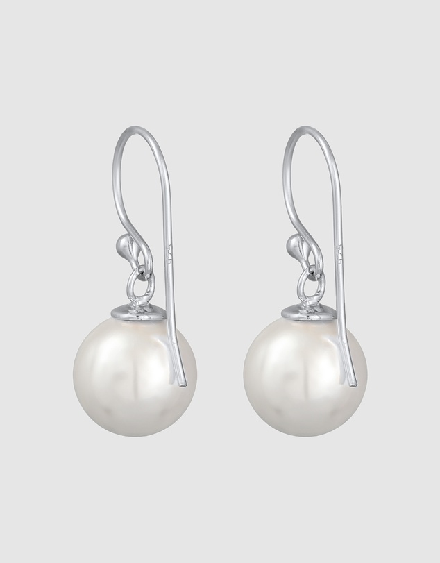 Elli Jewelry - Shell Pearl Drop Earrings in 925 Silver