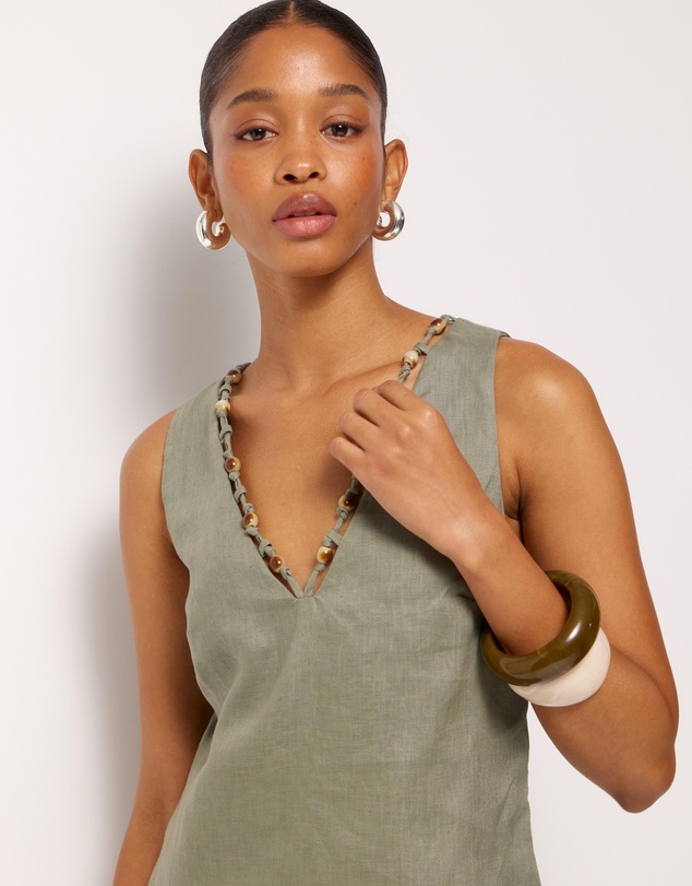 AERE - Jenna Linen Shift Mini Dress