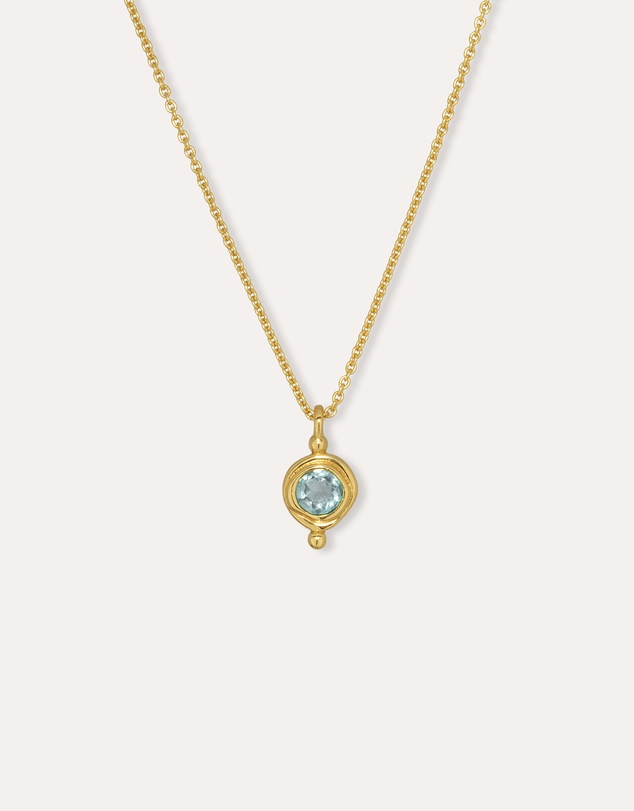 Ottoman Hands - March Birthstone Pendant Necklace