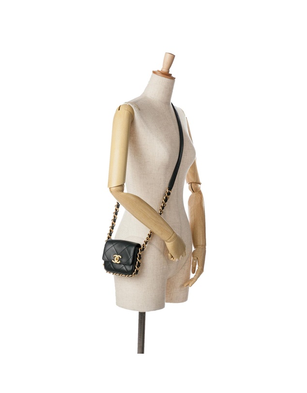 Pre-Loved by Azura Reborn - Pre-Loved Mini Quilted Calfskin Framing Chain Flap