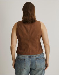 Atmos&Here Curvy - Yasmin Linen Blend Vest
