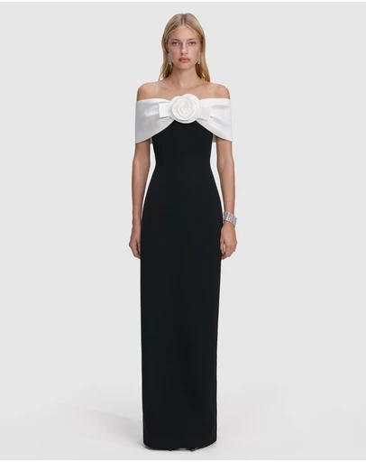 Self Portrait - Crepe Flower Maxi Dress