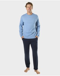 Mitch Dowd - Mens Relaxed Long Sleeve Crew Tee - Blue