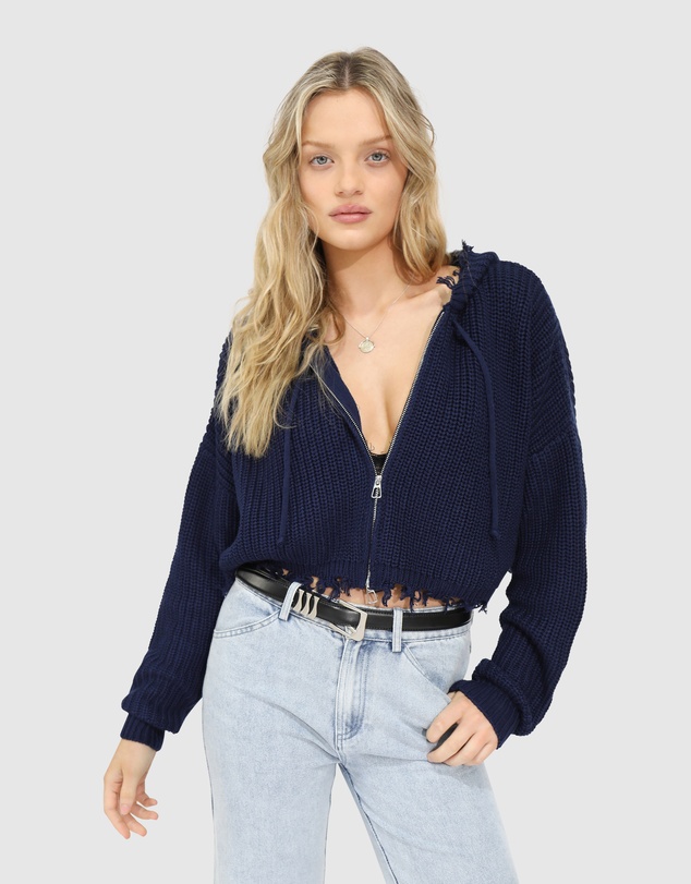 Belle & Bloom - Another Love Fringe Zip Knit