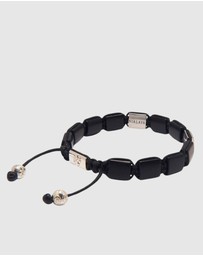 Nialaya Jewellery - The Dorje Flatbead Collection - Matte Onyx and Silver