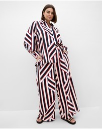 City Chic - Plus size Haylee Timeless Stripe Shirt - bone