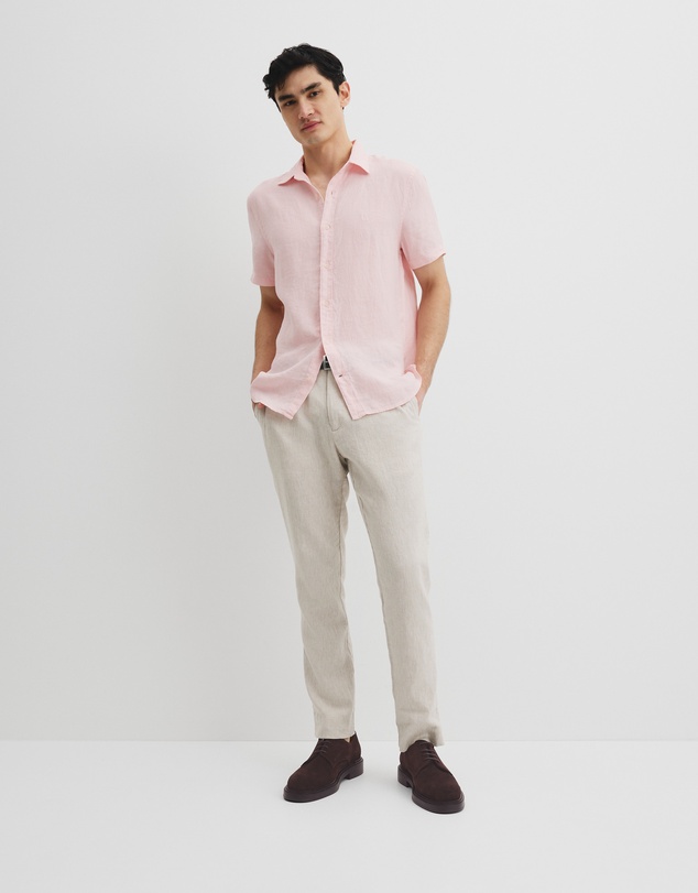 Country Road - Organically Grown Linen Regular Fit Short Sleeve Shirt