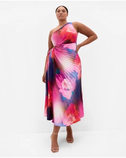 City Chic - Aliza Firework Print Pleat Maxi Dress