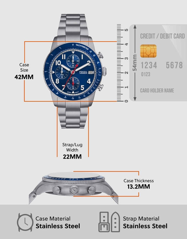Fossil - Sport Tourer Silver Tone Chronograph Watch