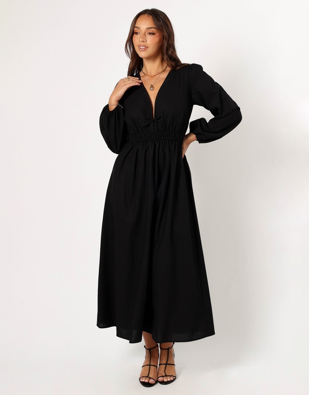 Petal & Pup - Cece Long Sleeve Maxi Dress - Black