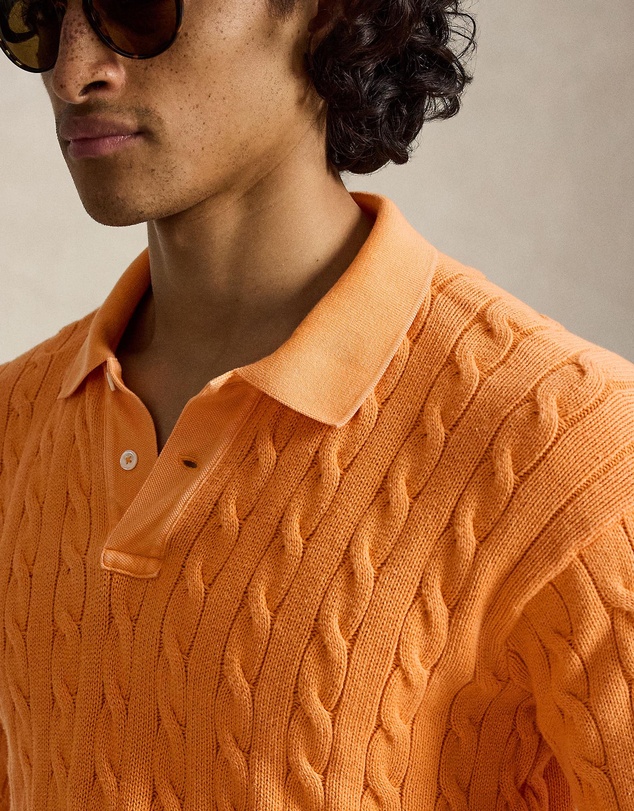 Polo Ralph Lauren - Relaxed Cable Cotton Polo-Collar Sweater - ICONIC EXCLUSIVE