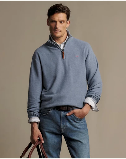 R.M.Williams - Warner Popcorn Quarter Zip Knit