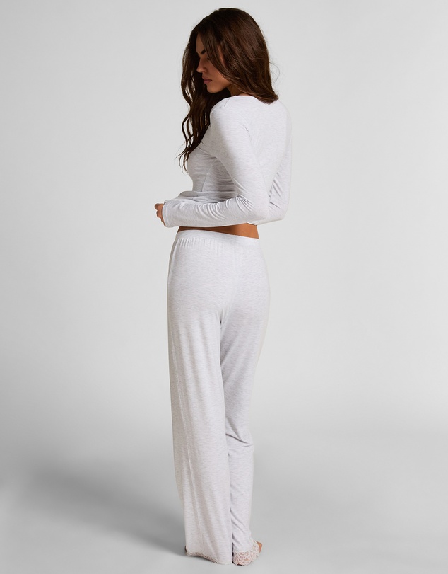 Hunkemoller - Long Sleeve Jersey Modal Lace PJ Set