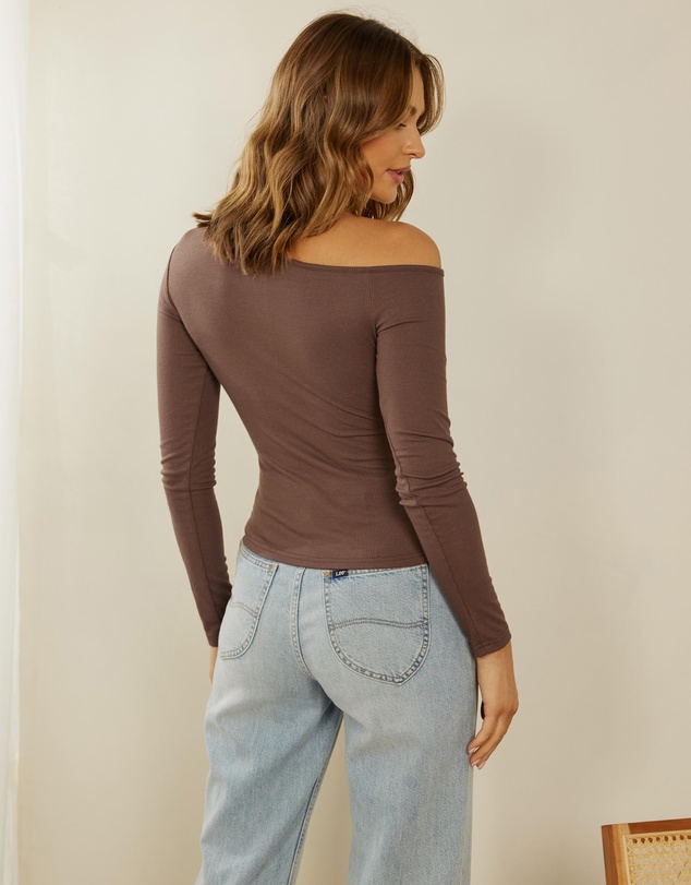 Atmos&Here - Samantha Off-Shoulder Rib Top