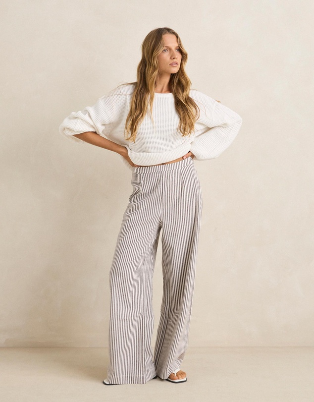 Rhythm - Valley Stripe Wide Leg Pants - ICONIC EXCLUSIVE