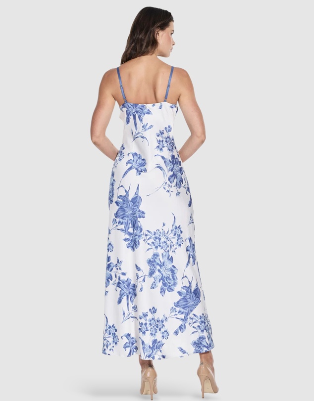 GUESS - Adele Lace Neckline Long Dress