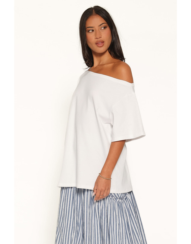 Petal & Pup - Rylan One Shoulder Tee - White