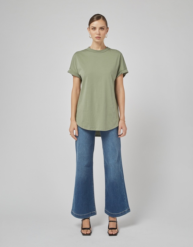 DRICOPER DENIM - Slouchy Oil Green Tee