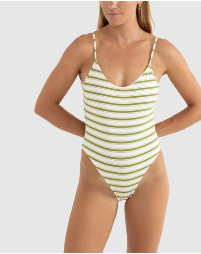 Rhythm - Tami Stripe Tie Back Minimal One Piece Swimsuit
