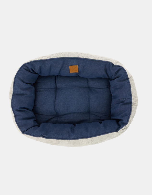 Mog & Bone - 4 Seasons Reversible Circular Dog Bed - Blue Denim
