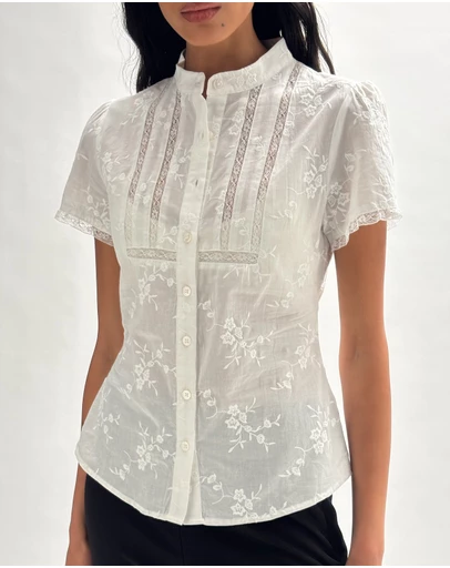 Minima Esenciales - Masson Cotton and Lace Shirt
