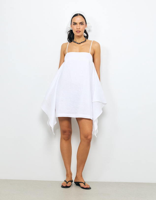 AERE - Vela Side Panel Linen Mini Dress