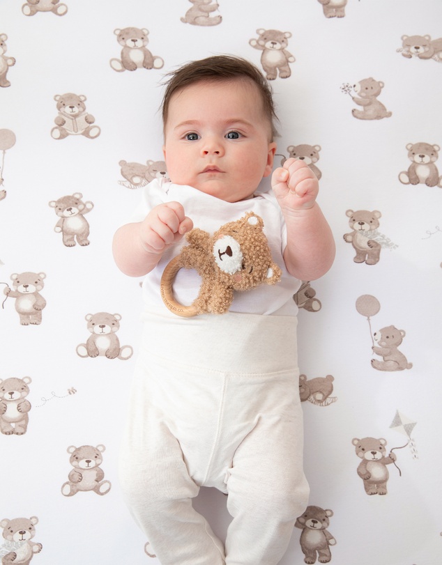 Living Textiles - Ring Rattle and Dummy Chain Gift Set - Cuddly Bear