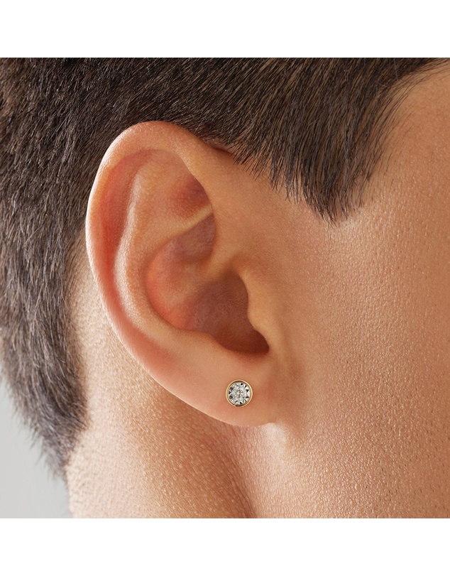Michael Hill - Single Solitaire Stud Earring with 0.10 Carat TW of Diamonds In 10kt Yellow Gold