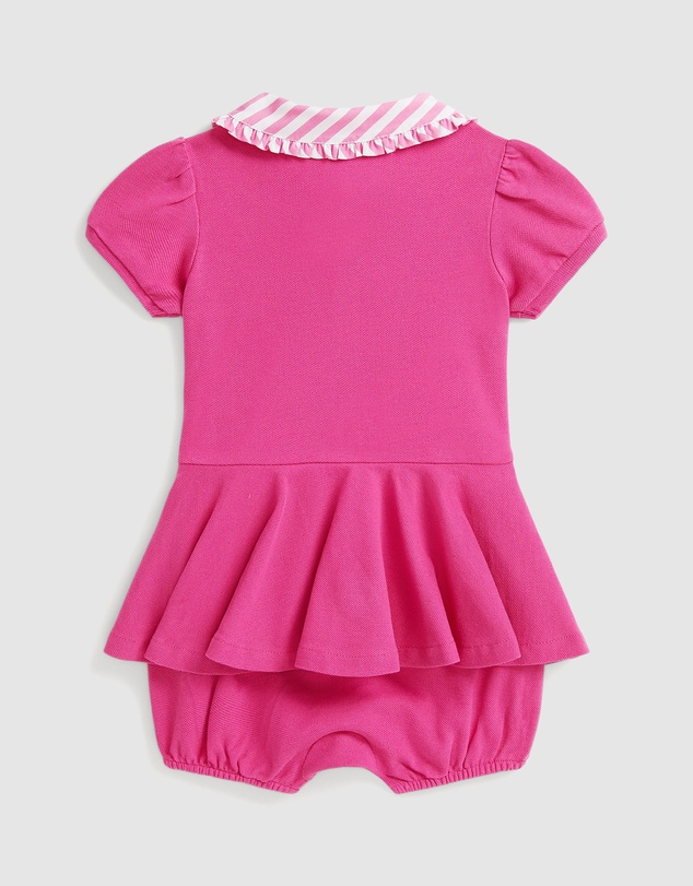 Polo Ralph Lauren - Contrast-Collar Mesh Bubble Shortall - Babies
