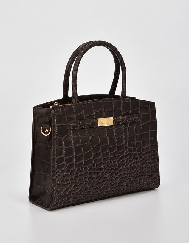Cobb & Co - Arlie Leather Croc Tote