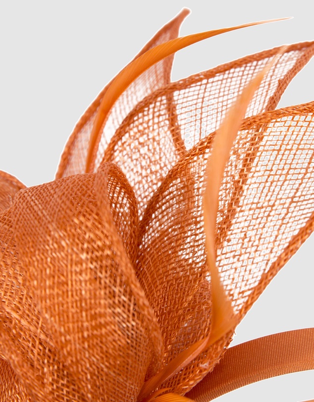 Max Alexander - Orange Sinamay Loops Fascinator