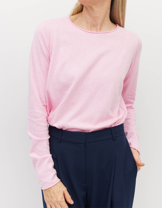 JH Lounge - JHL Crew L/S T (Fine Cotton Cashmere) Candy Marle