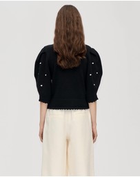 Stine Goya - Bobble Knit Polo Cardigan