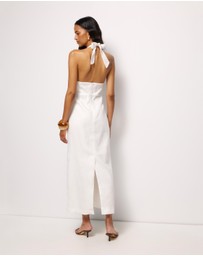 AERE - Lysandra Linen Halter Midi Dress