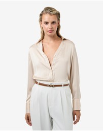 Forcast - Lila V-neck Satin Blouse