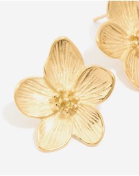 Lovisa - Waterproof Gold Plated Stainless Steel Textured Flower Earrings
