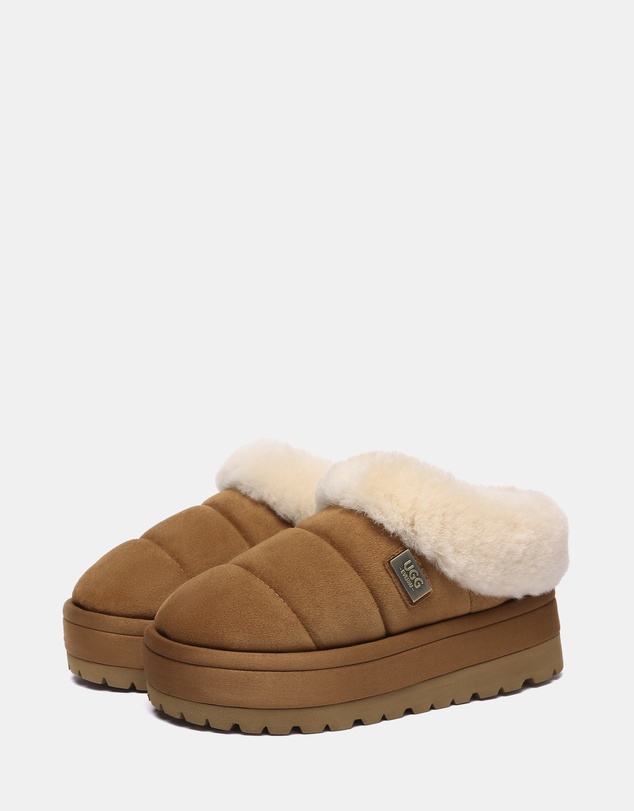 EVERAU - EverAU Ugg Ulrika Platform Sheepskin Upper House Shoes
