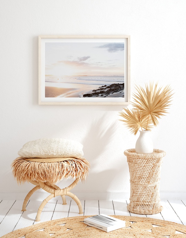 Olive et Oriel - Sunset at SnapperRocks Art Print