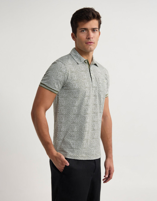 Oxford - Milo Print Jersey Polo With Pocket