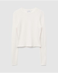 & Other Stories - Long-Sleeve Pointelle-Knit Top
