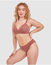 Bras N Things - NKD High Leg Brazilian Knicker - Mocha